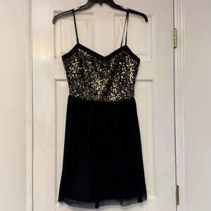Jack by BB Dakota Black and Gold Sequin Mini Dress